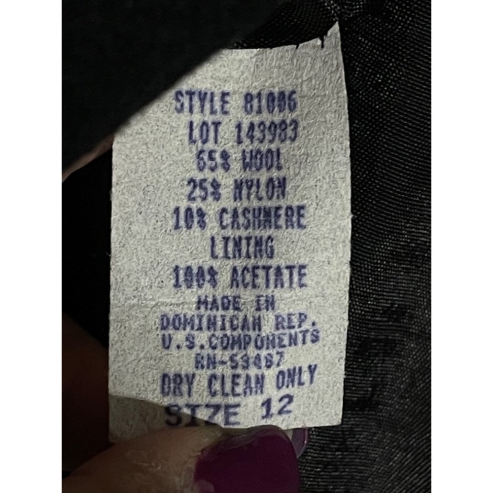Vintage Casablanca Single Breasted Wool Cashmere Blazer Black Womens Size 12 - Picture 10 of 12